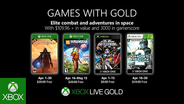 Xbox Games With Gold free games for April 2019 revealed