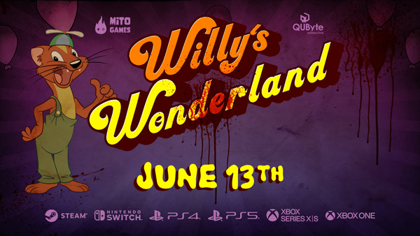 Willy's Wonderland - The Game launches June 13th on Xbox, PlayStation, Switch and PC (Steam)
