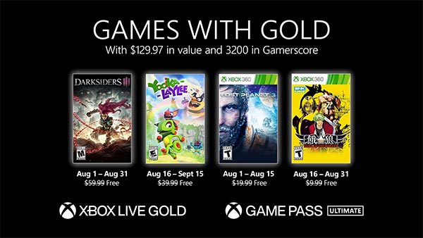 Xbox Games with Gold for August 2021: Darksiders III, Yooka-Laylee, Lost  Planet 3 & Garou: Mark of the Wolves - XboxOne-HQ.COM