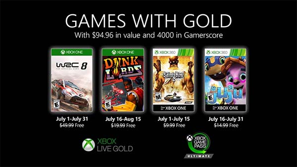 Xbox Games With Gold July 2020