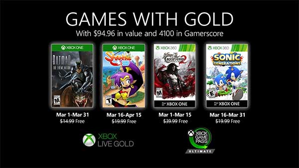 Xbox Games With Gold (March 2020)